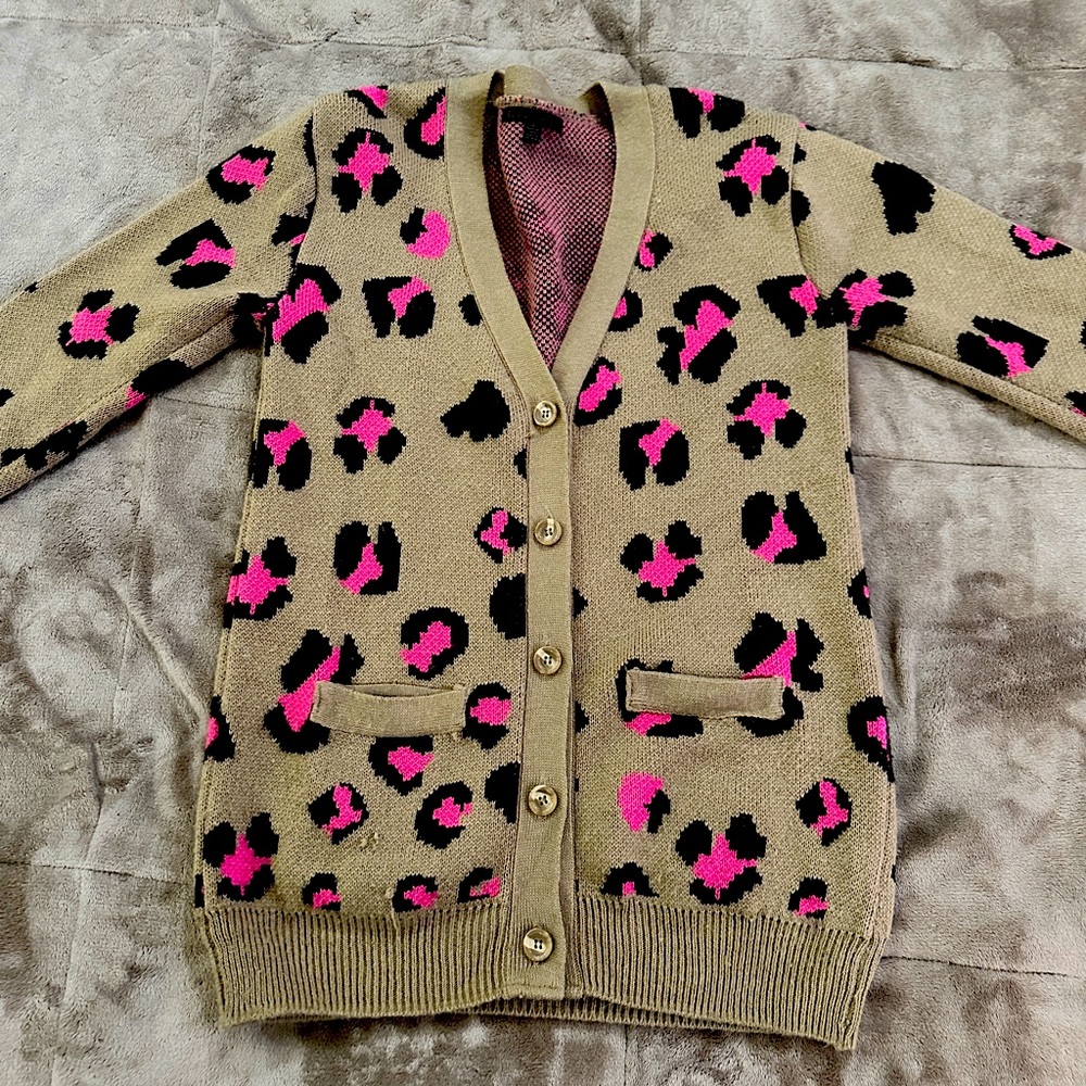 Animal Print Sweater Cardigan